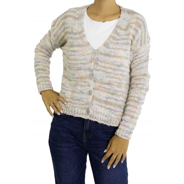 Cardigan multicolor con bottoni 